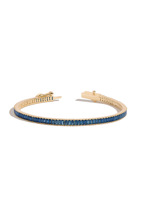 Lab Grown Sapphire Baguette Tennis Bracelet