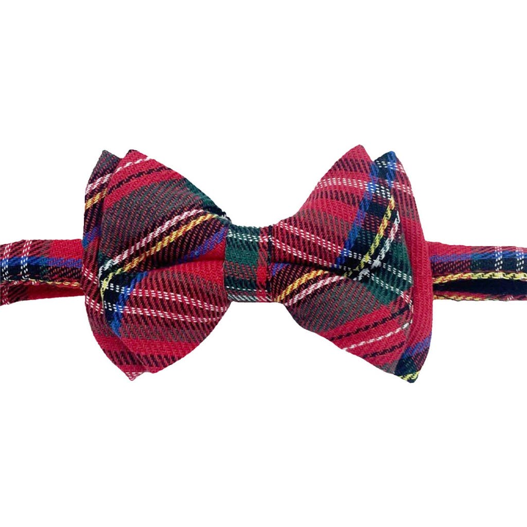 Bits & Bows Boys' Plaid Bow Tie - Little Kid, Big Kid In Red