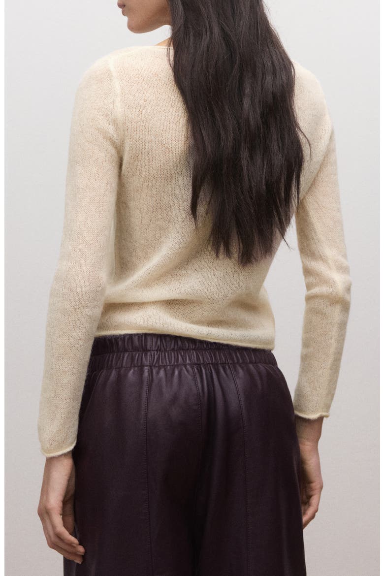 Semisheer Alpaca Blend Sweater, Alternate, color, ECRU