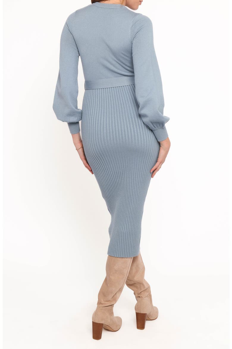 Helena Long Sleeve Midi Sweater Dress, Alternate, color, BLUE