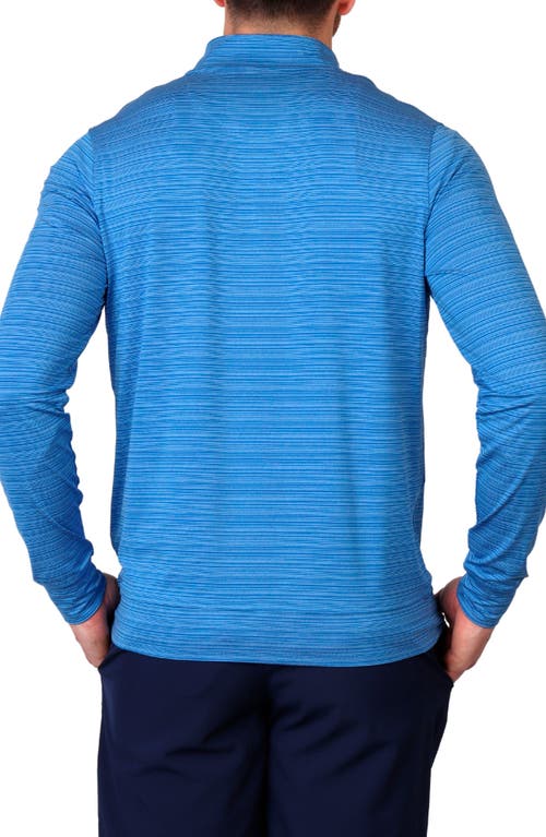 Shop Tailorbyrd Stripe Quarter Zip Performance Polo In Blue