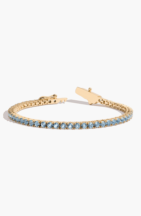 Lab Grown Aquamarine Tennis Bracelet