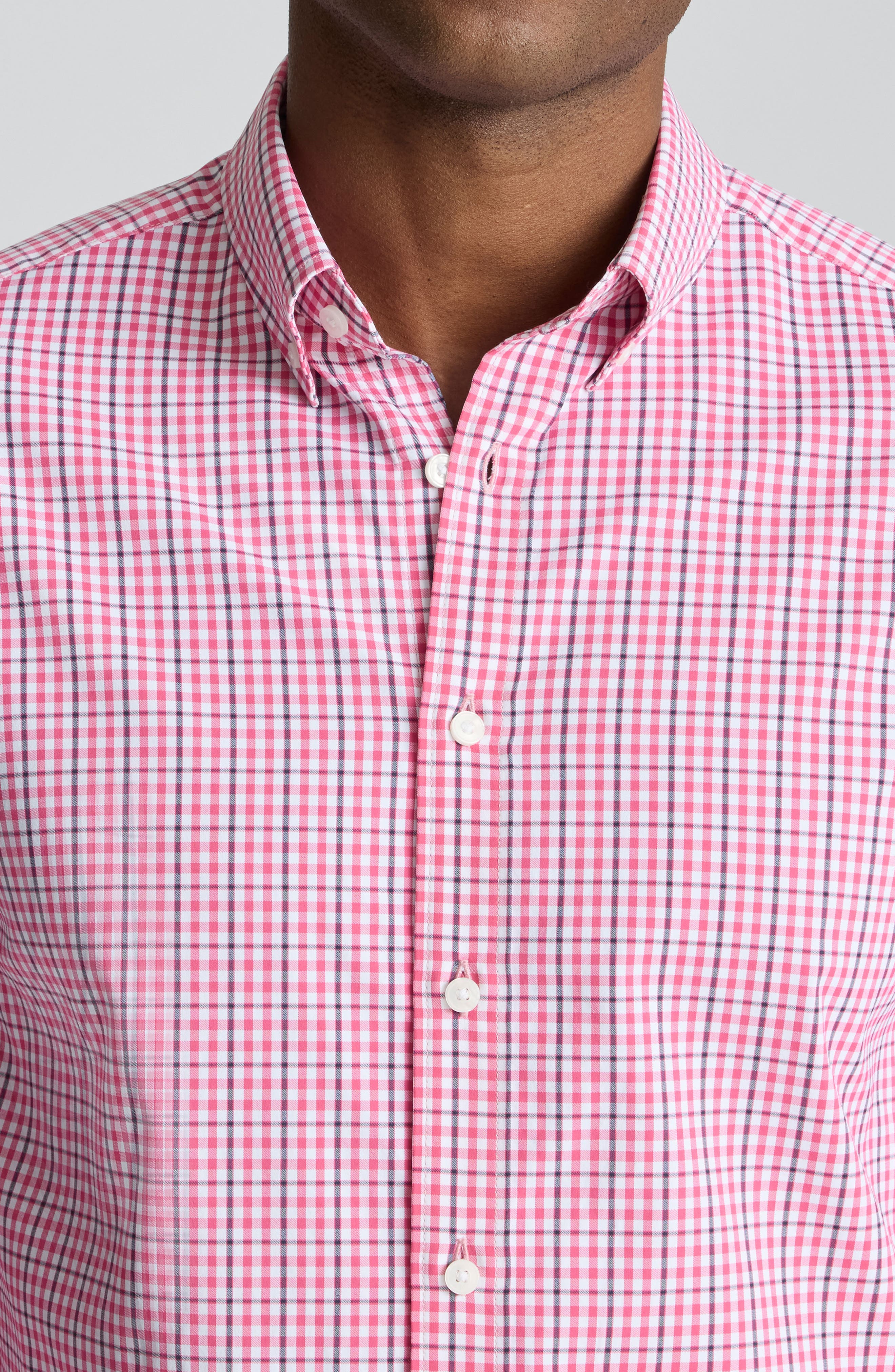 Almeida Gingham Check Performance Button-Down Shirt - image 2