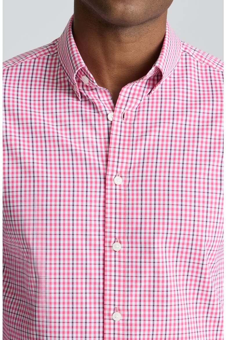 Almeida Gingham Check Performance Button-Down Shirt, Alternate, color, RED
