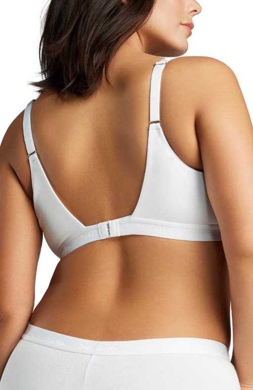 Siella Organic Cotton Scoop Neck Bra In White