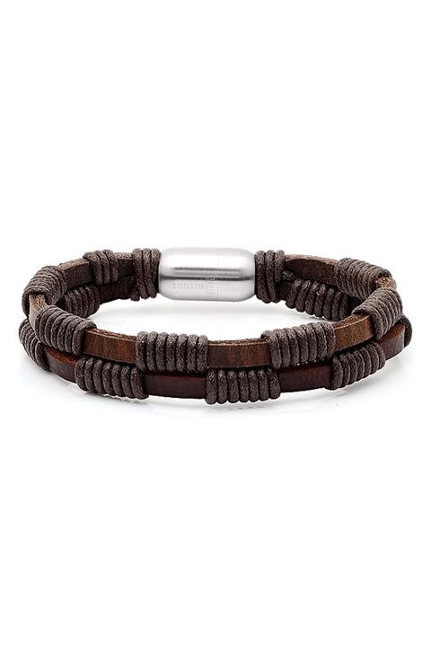 Men's Wrapped Leather Bracelet