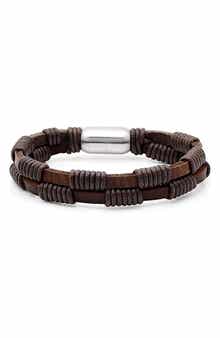 STEELTIME Men's Wrapped Leather Bracelet