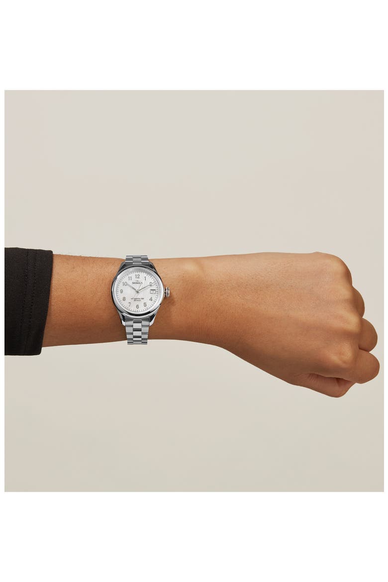 Vinton Bracelet Watch, 32mm, Alternate, color, SILVER/ WHITE MOP/ SILVER