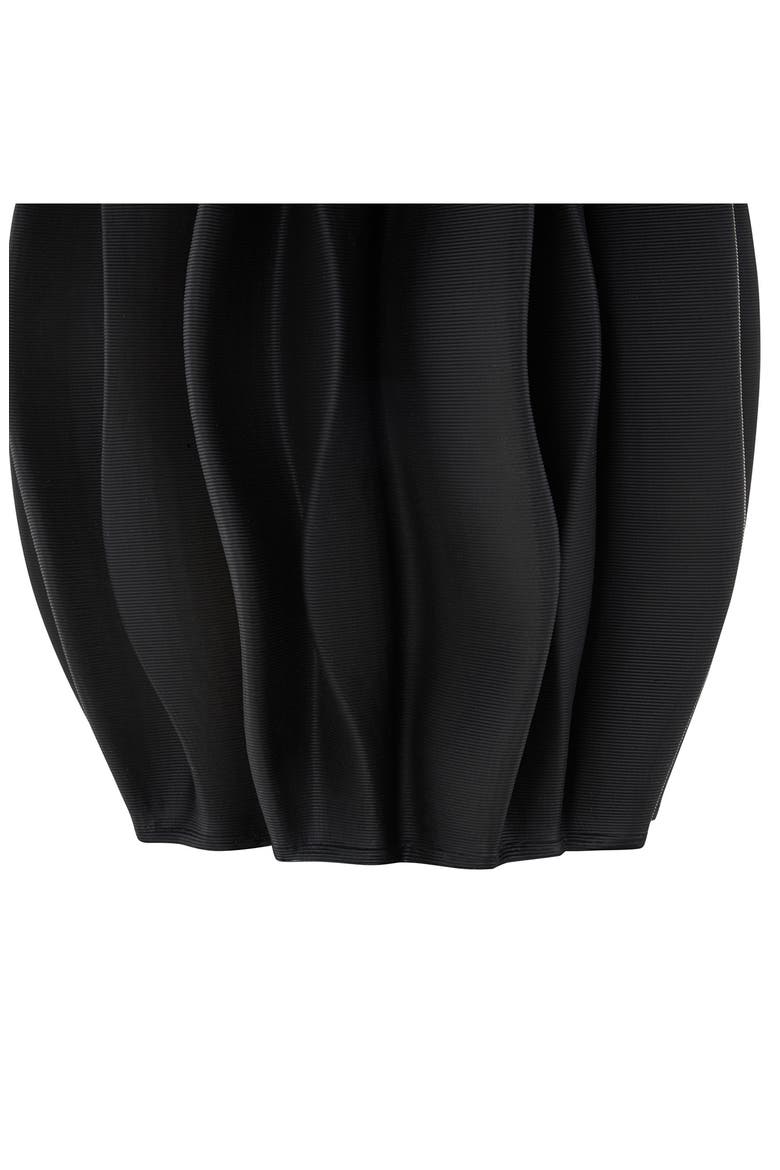 Ruffled Ceramic Vase, Alternate, color, BLACK