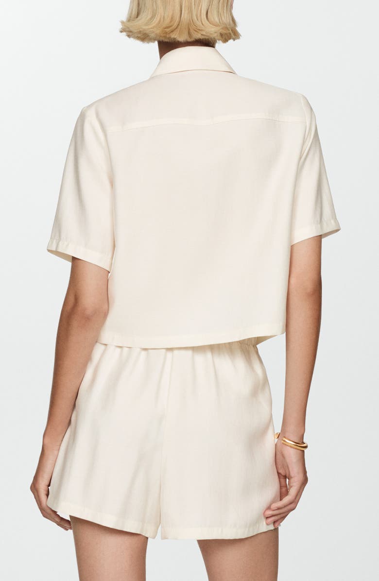 MANGO Flap Pocket Short Sleeve Button-Up Shirt, Alternate, color, 