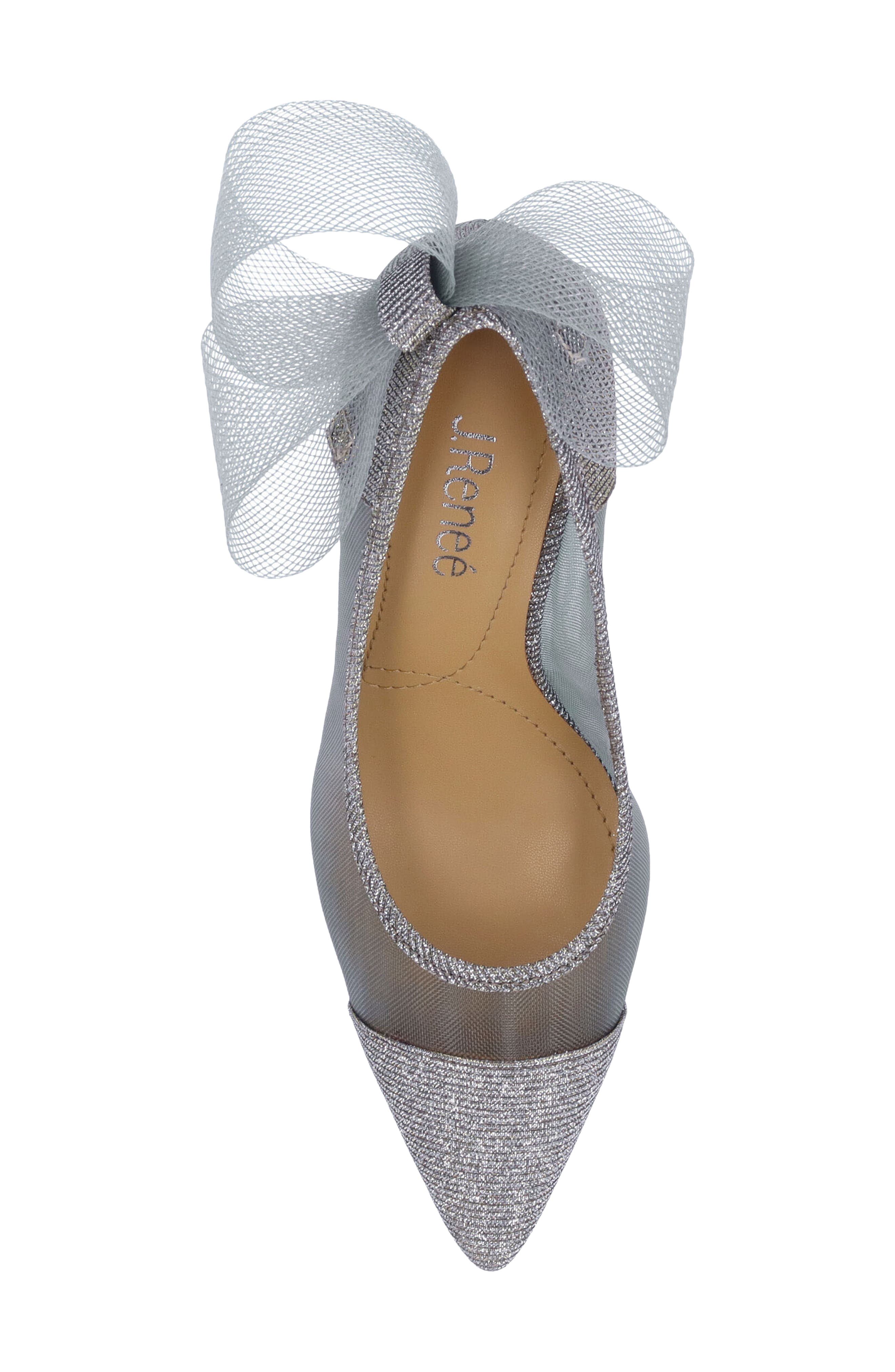 J. Reneé Sheer Bow Pointed Toe Pump, Alternate, color, Pewter