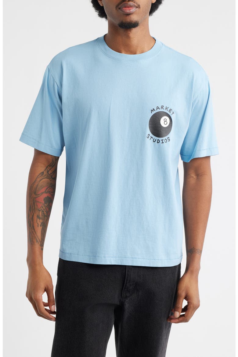 Eight Ball Graphic T-Shirt, Main, color, BLUE