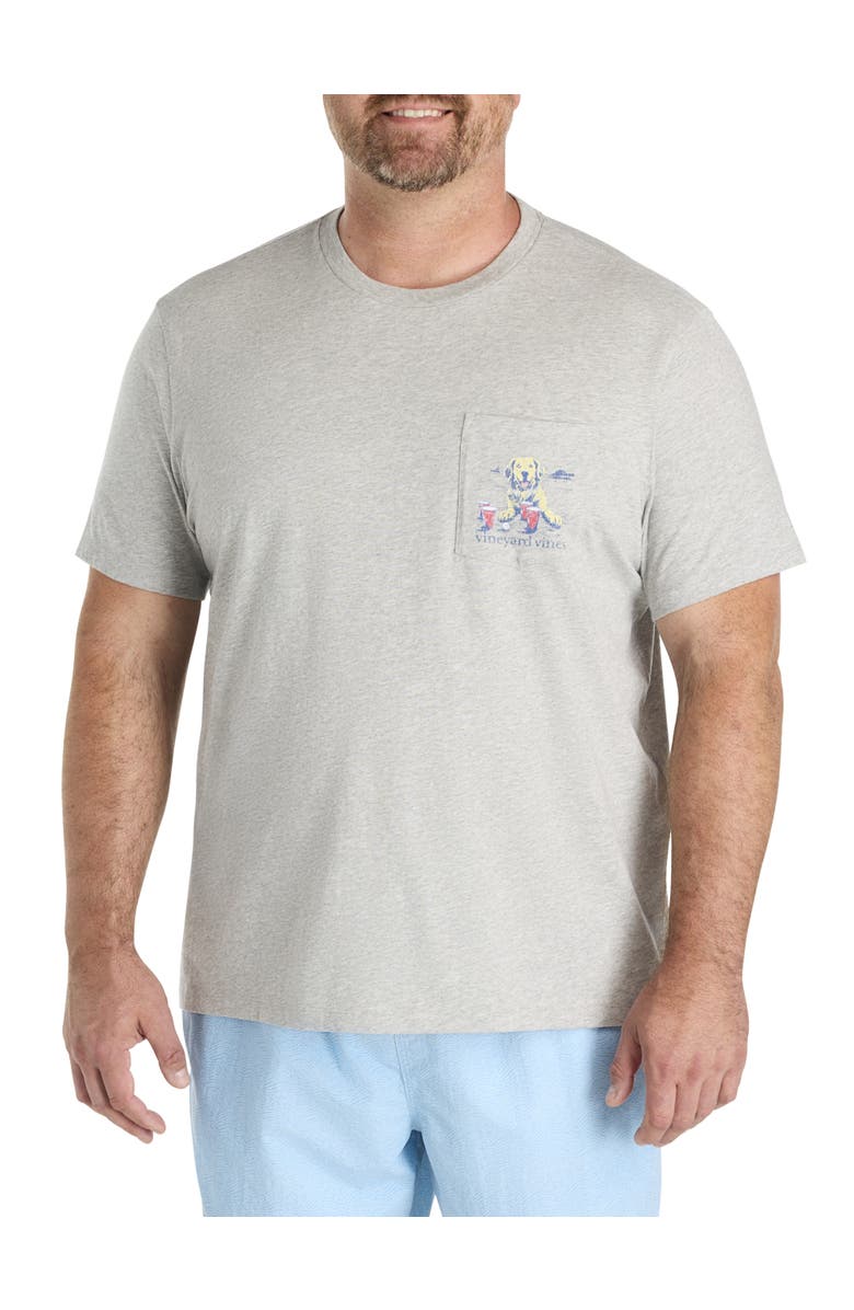 vineyard vines Big & Tall Pup Cup Graphic Tee, Alternate, color, Grey Heather