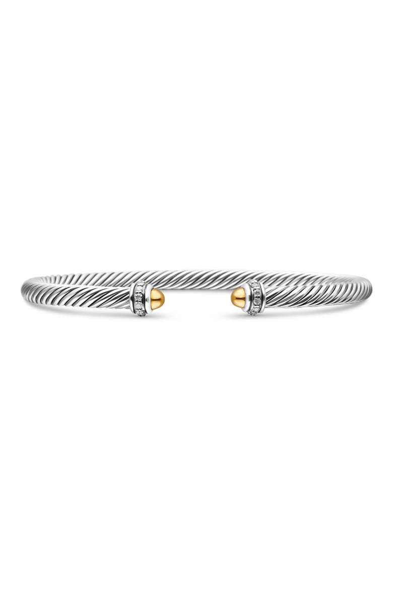 Cable Classic Collection® Bracelet with Diamond and 18K Gold, Main, color, YELLOW GOLD/ SILVER/ DIAMOND