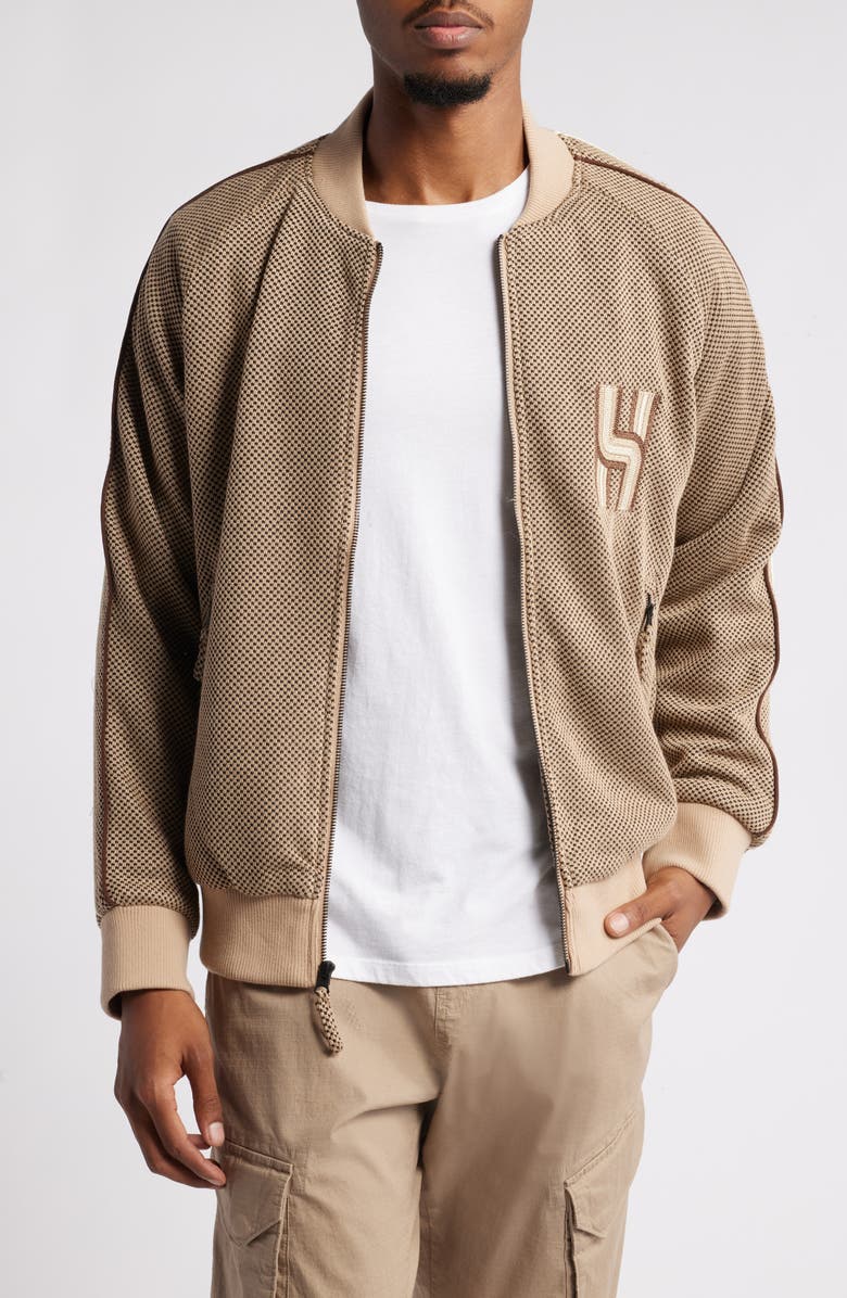 HONOR THE GIFT Geometric Jacquard Knit Track Jacket, Main, color,
