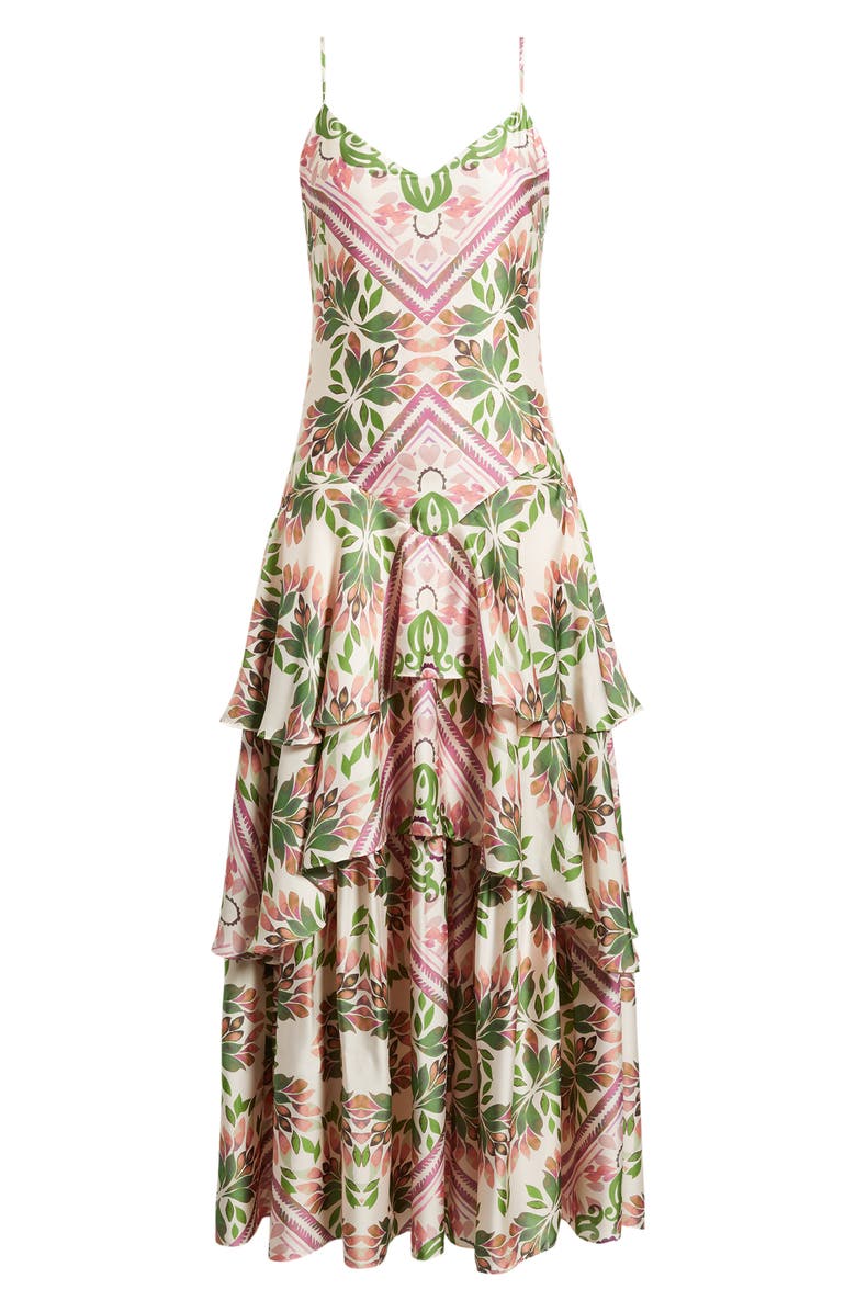 Parker Print Tiered Sleeveless Maxi Dress, Alternate, color, Vanilla Cream