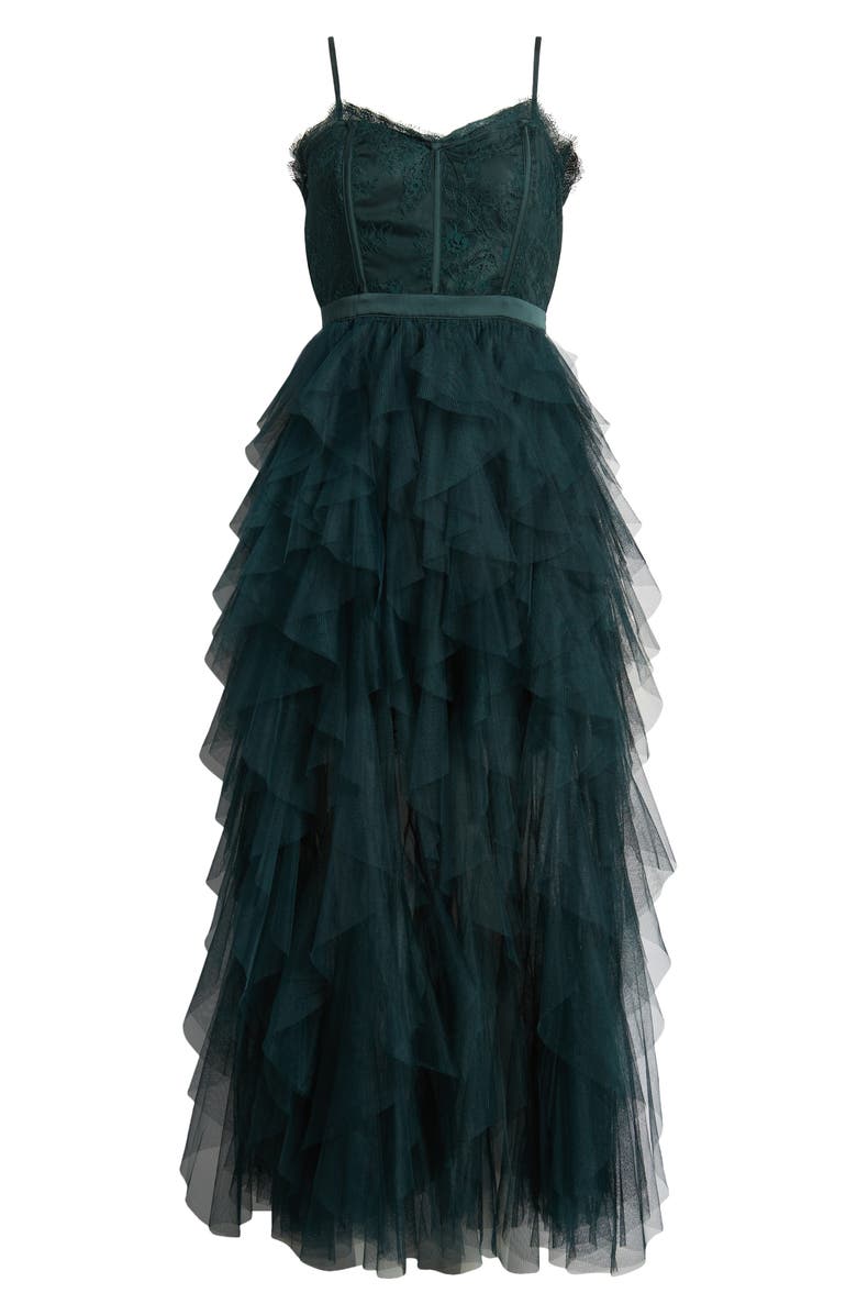 Chelsea28 Corset Lace & Tulle Gown, Alternate, color, Green Ponderosa