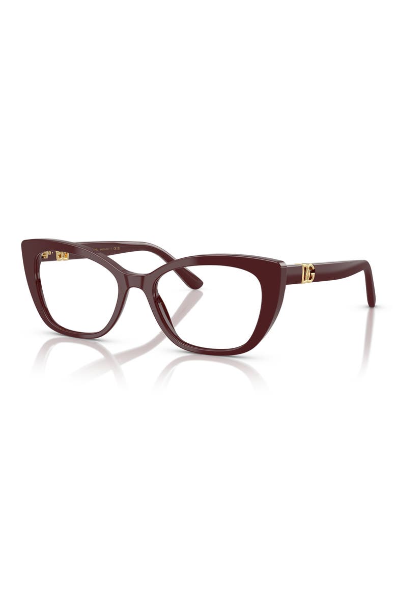 54mm Cat Eye Optical Glasses, Alternate, color, BORDEAUX