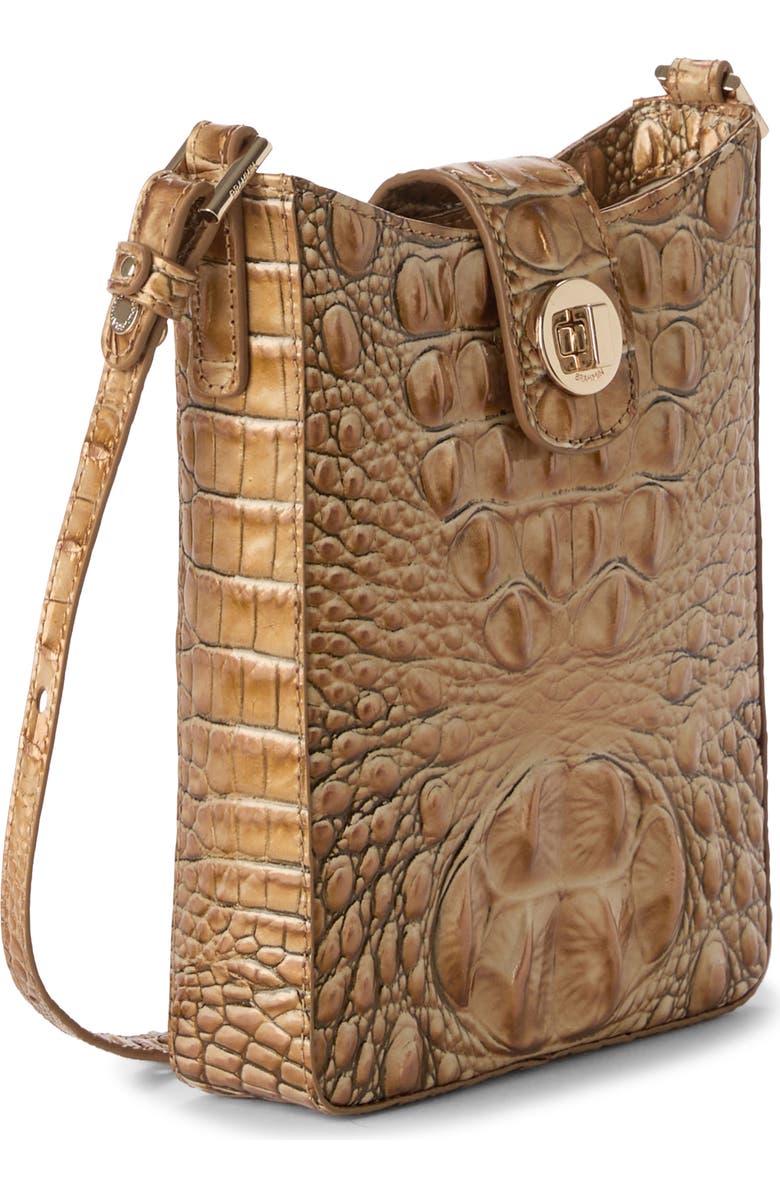 Brahmin Marley Croc Embossed Leather Crossbody Bag, Alternate, color,