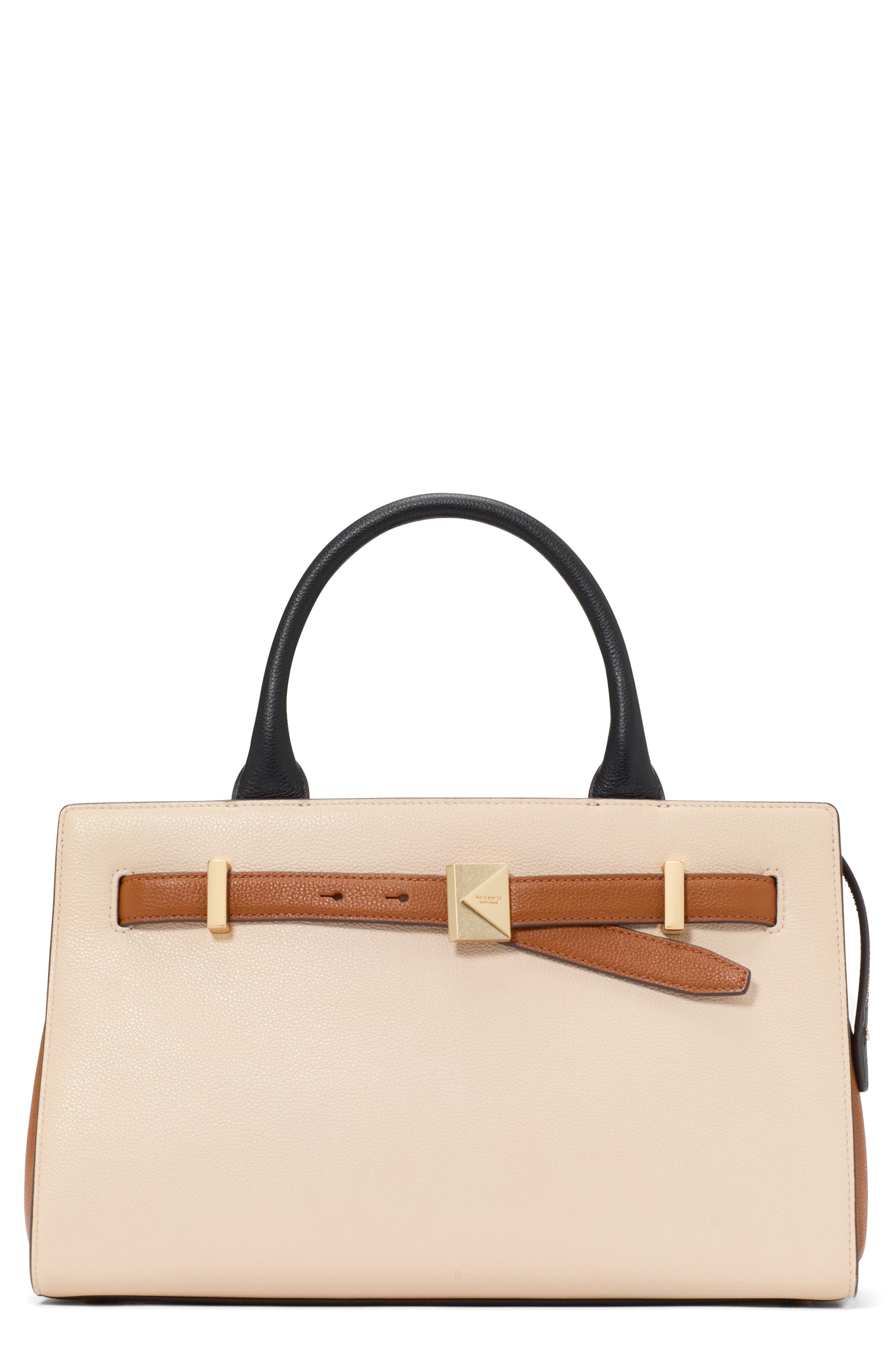 Kate Spade New York deco colorblock leather handbag, Main, color, 