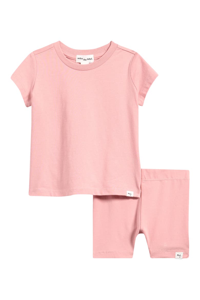 Rose Basics T-Shirt & Bike Shorts Set, Main, color, LPK-LT. PINK