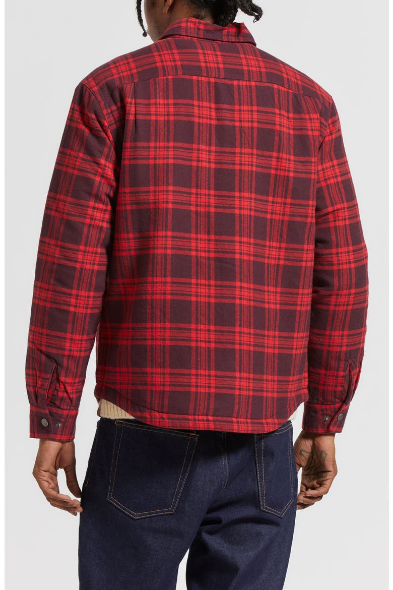 Bowery Quilted Flannel Shirt Jacket, Alternate, color, BRIGHT RED/ MAHOGANY