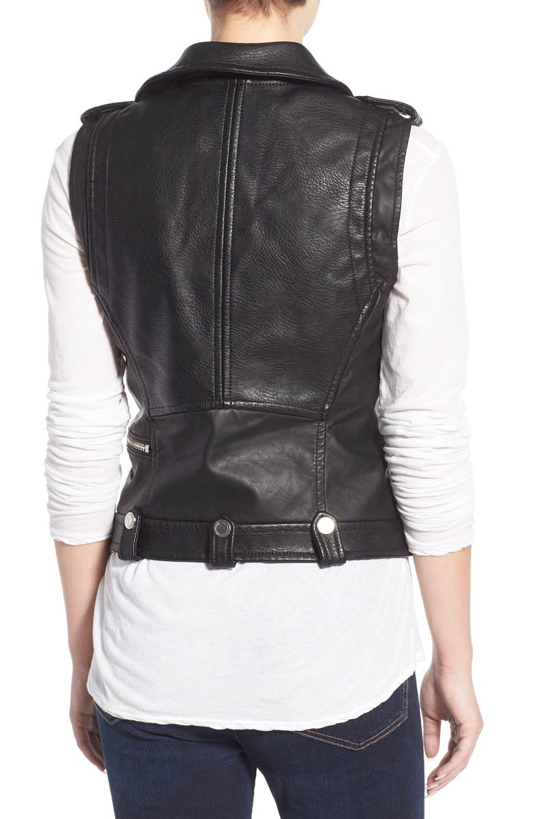 BLANKNYC Faux Leather Moto Vest, Alternate, color, 
