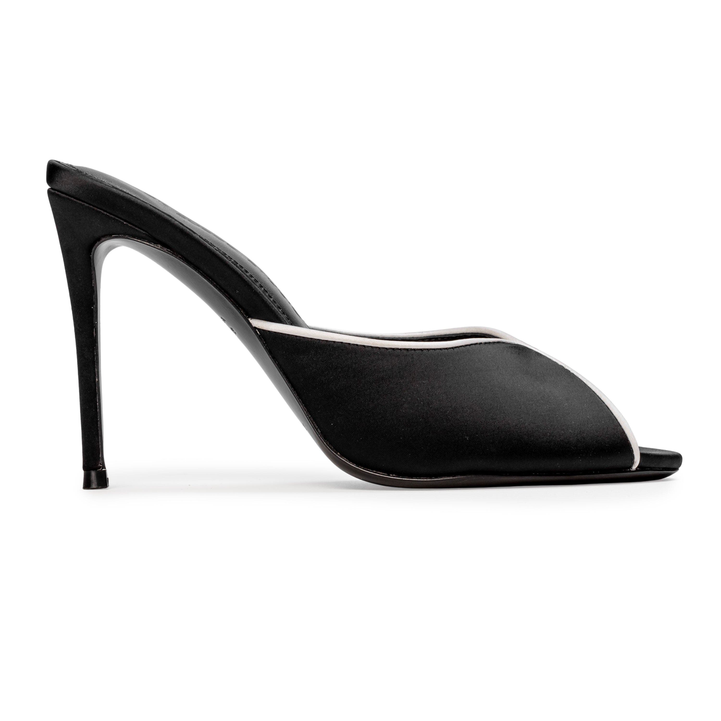 Amelia 100 Mule, Main, color, Black Satin