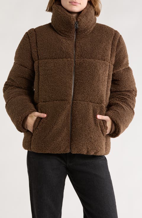 Missy Faux Fur Teddy Puffer Jacket