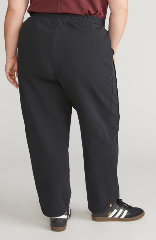 Universal Standard Varsity Pull-on Wide Leg Terry Pants In Black