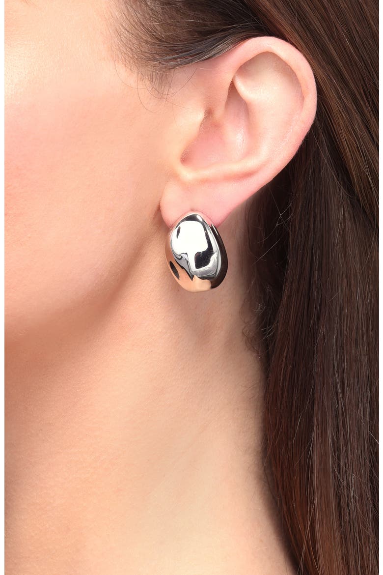 Organic Droplet Statement Stud Earrings, Alternate, color, WARM SILVER