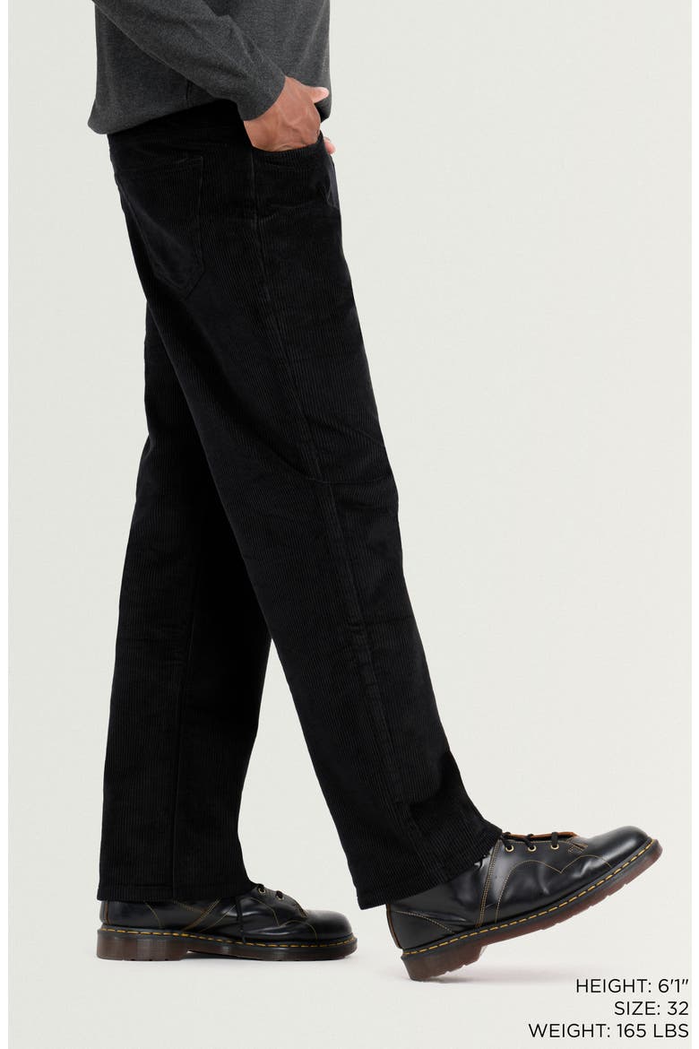 Athletic Fit Five-Pocket Corduroy Pants, Alternate, color, BLACK