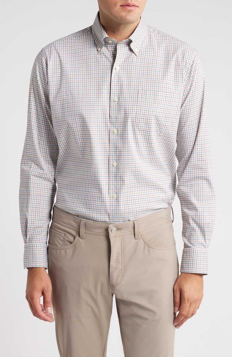 Peter Millar Hamilton Crown Lite Check Performance Button-Down Shirt, Main, color,