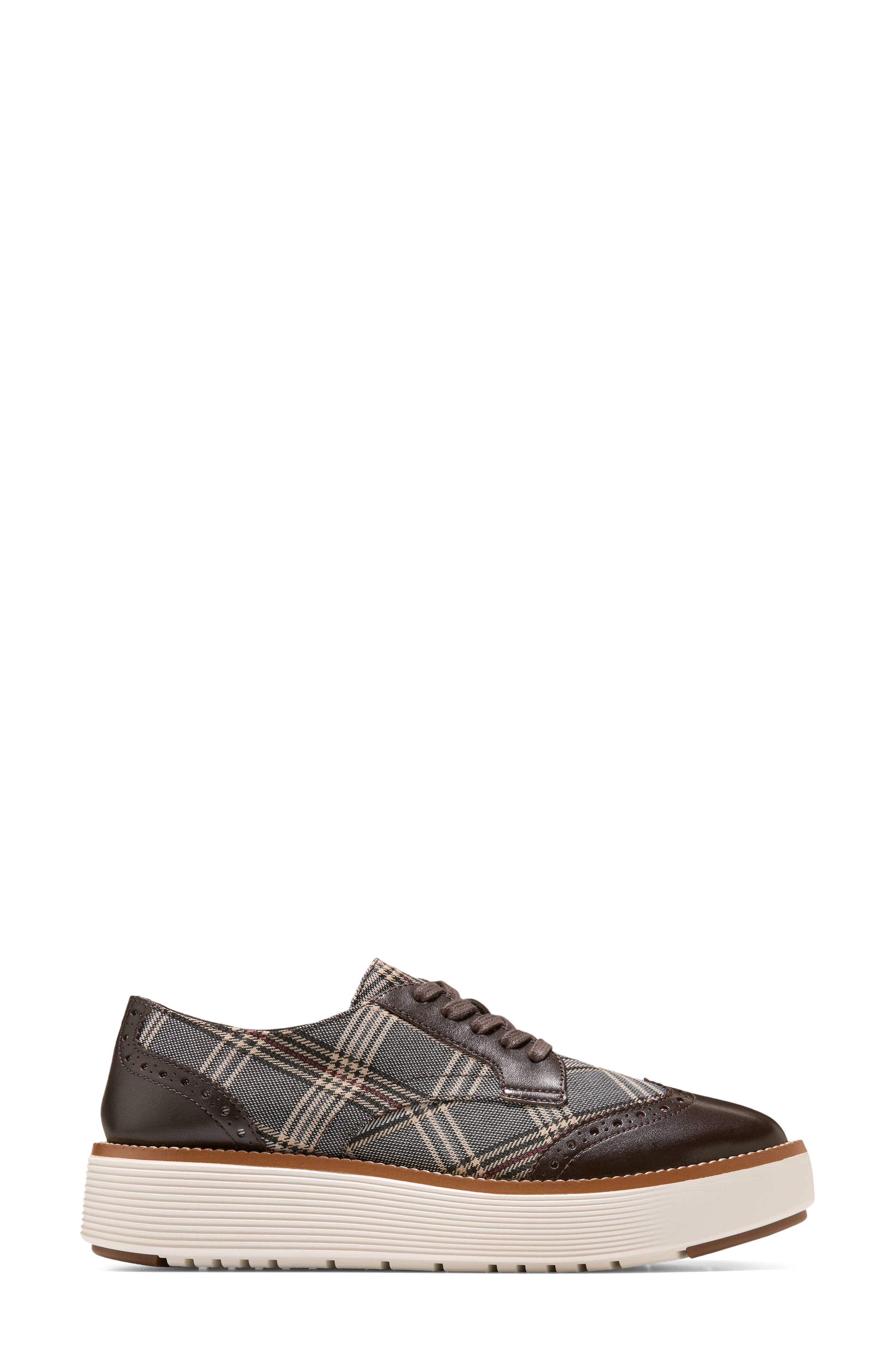 Grand Citymotion Leather Wingtip Oxford, Alternate, color, CLASSIC PLAID TEXTILE
