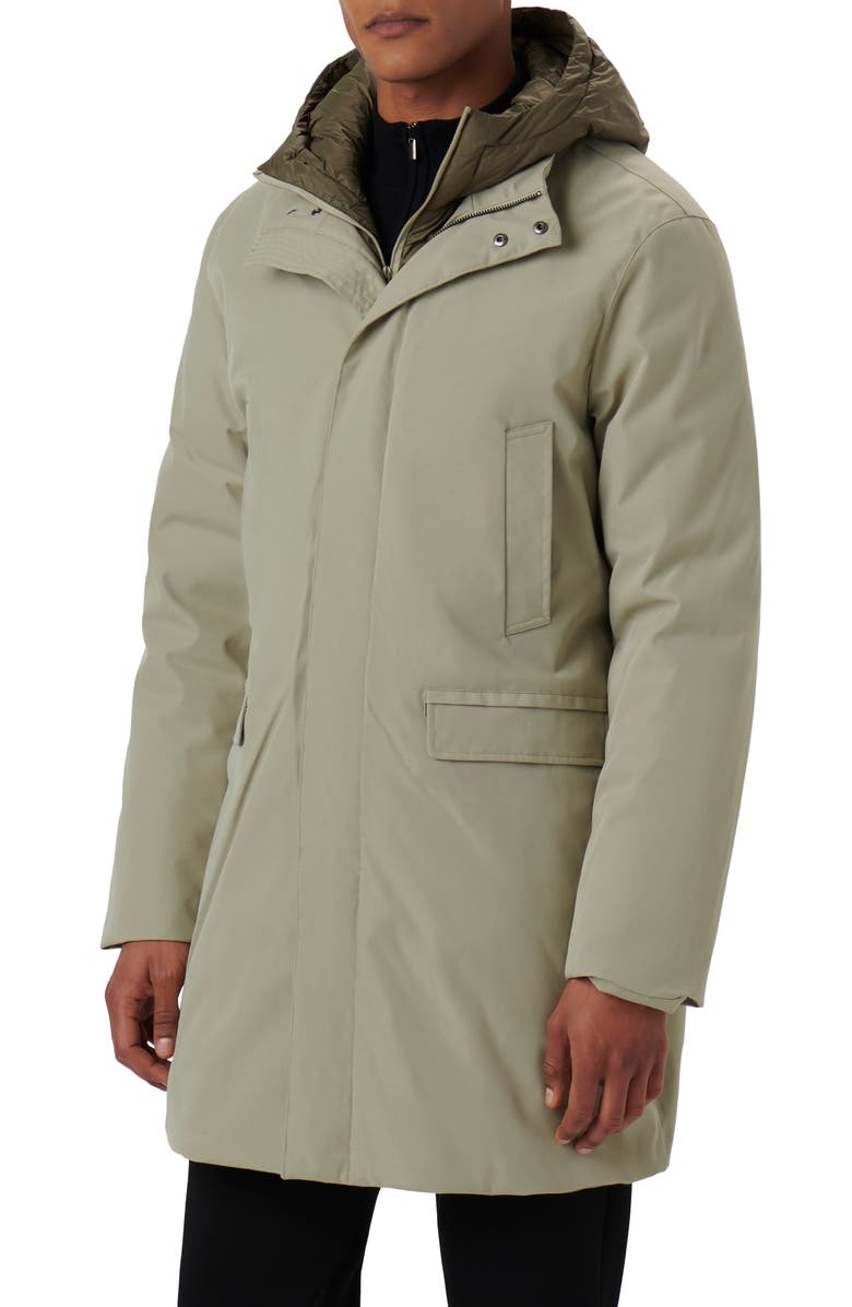 Bugatchi Water Resistant Jacket with Removable Hooded Bib, Alternate, color,