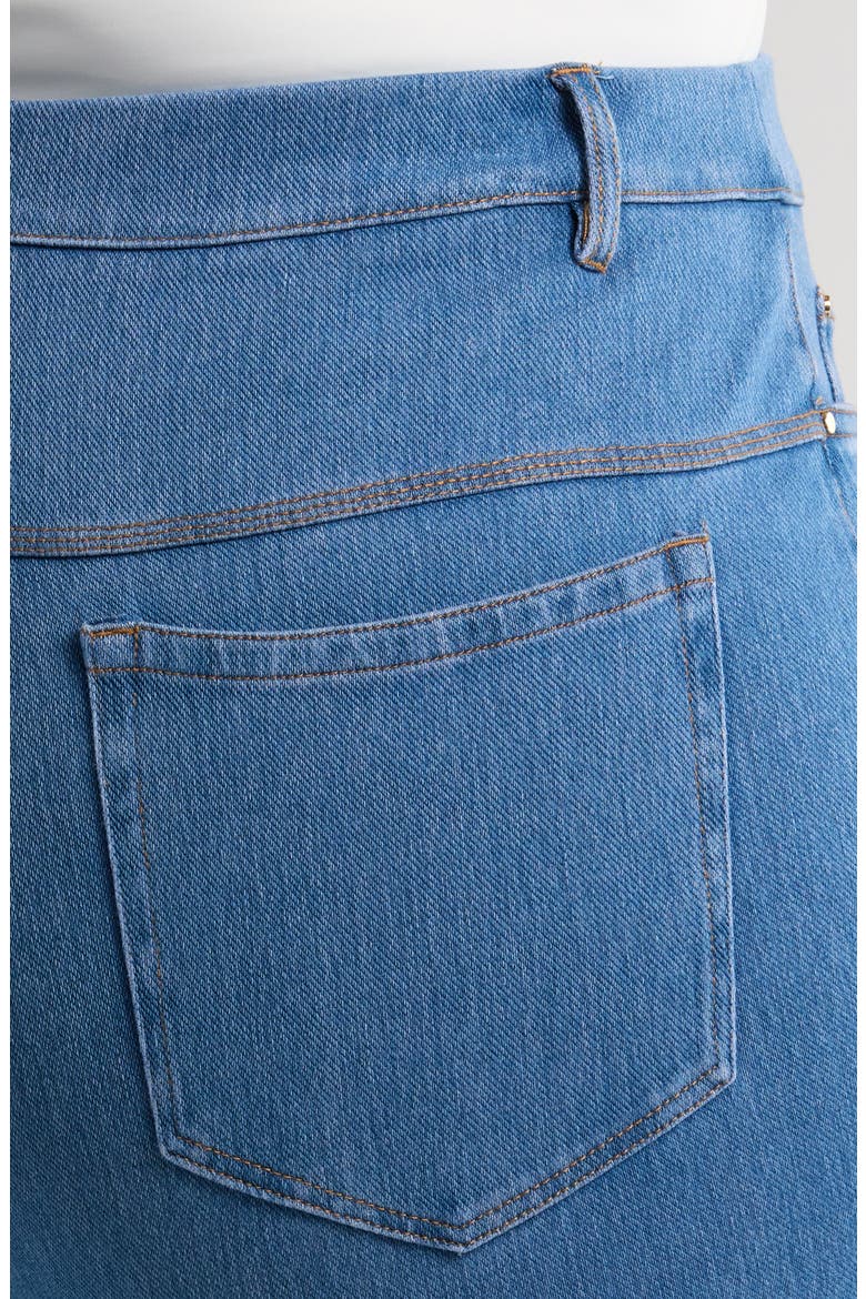 Yori Eyelet Fringe Hem Crop Straight Leg Jeans, Alternate, color, BLEACHED BLUE