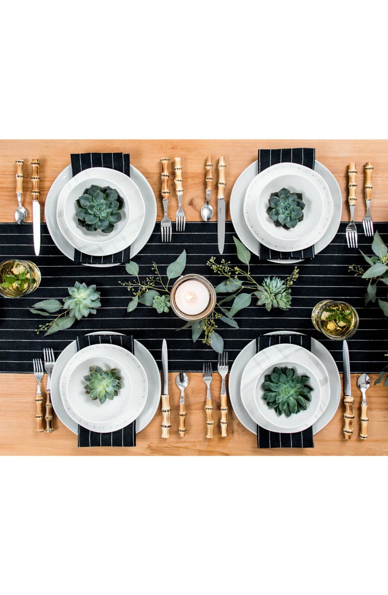 Solino Home Linen Table Runner for Dining Table, Holiday and Everyday Table Decor - Pinstripe, Alternate, color, 