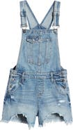 HIDDEN JEANS Frayed Hem Short Overalls