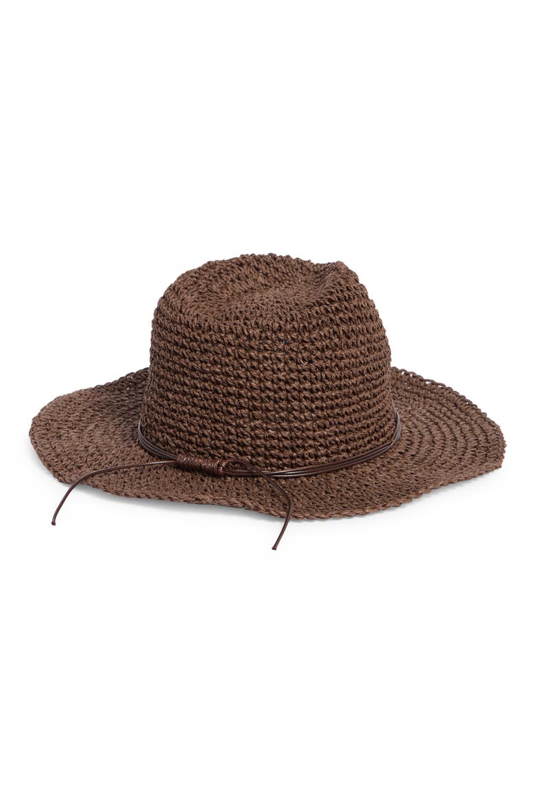 Crochet Cowboy Hat, Alternate, color, CHOCOLATE BROWN