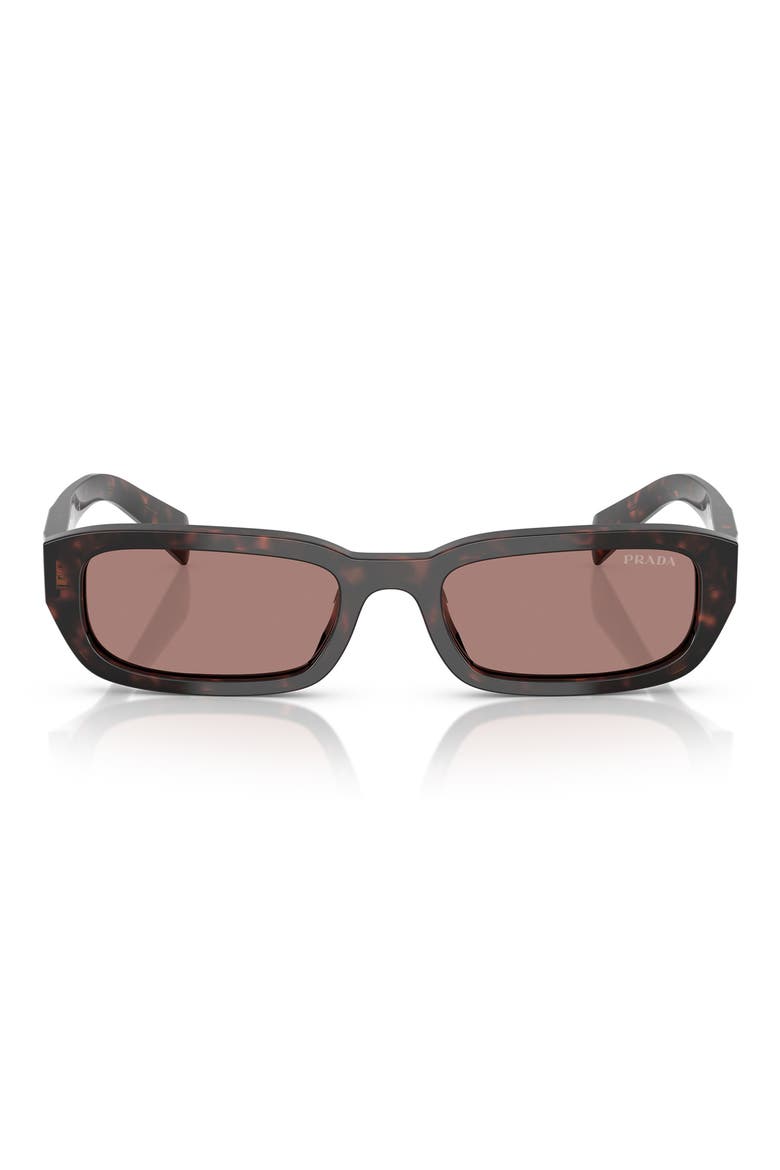 53mm Rectangular Sunglasses, Main, color, LIGHT BROWN