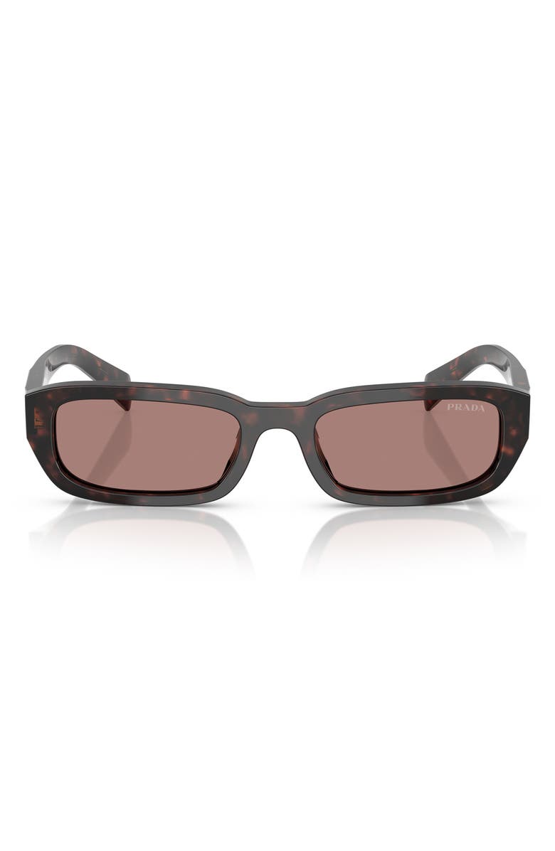 Prada 53mm Rectangular Sunglasses, Main, color, Light Brown