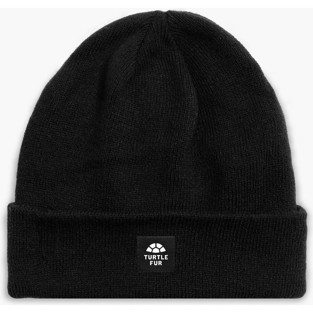 Turtle Fur Explorer Cuffed Beanie In Black