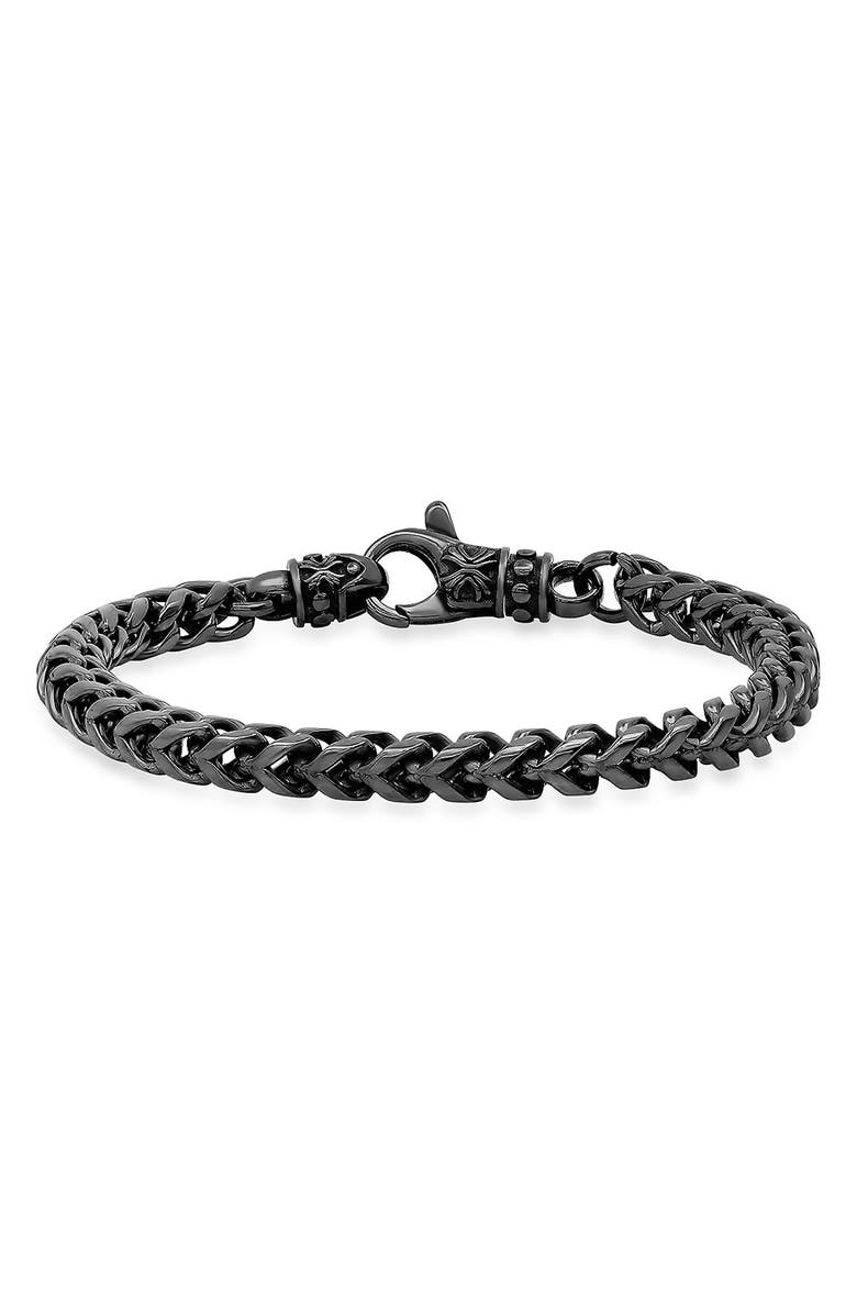 HMY JEWELRY Stainless Steel Wheat Chain Bracelet, Main, color, 