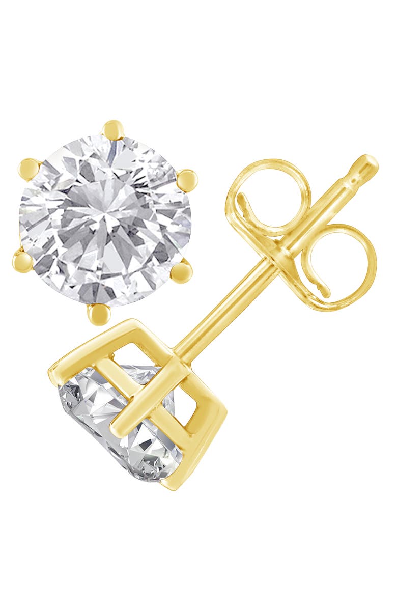 Haus of Brilliance 18K Yellow Gold 1-1/2 Ct Near Colorless Diamond Classic 6-Prong Stud Earrings, Alternate, color, Yellow