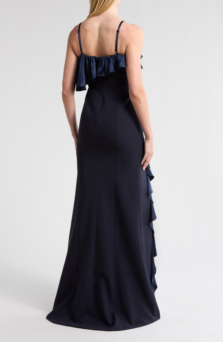 Curtis Ruffle One-Shoulder Gown
