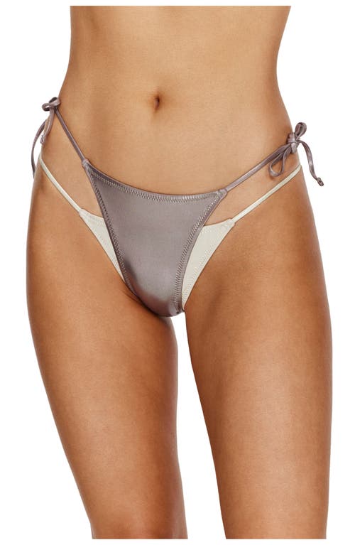 Flirtt Gottex Moonlight Layered Side Tie Bikini Bottom In Gray