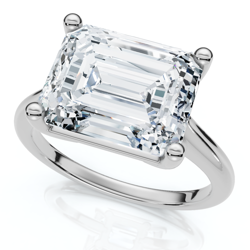 Bliss Diamond Certified 5ct Emerald Cut Lab Grown Diamond Solitaire Engagement Ring Gold Or Pt