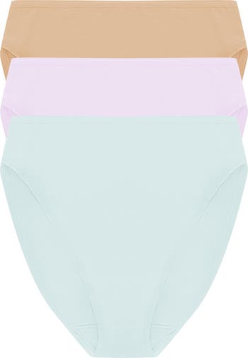 Natori Bliss Bare Cotton High Cut Brief 3-Pack | Nordstrom