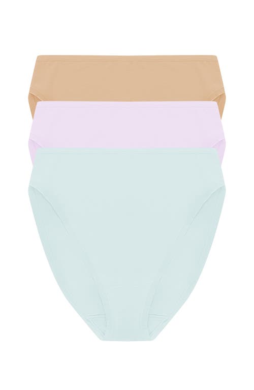 Natori Bliss Bare Cotton High Cut Brief 3-pack