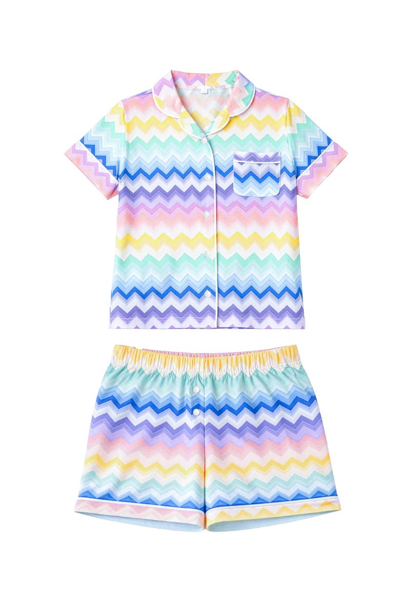 Chevron Print Short Sleeve Jersey PJ, Main, color, Multi